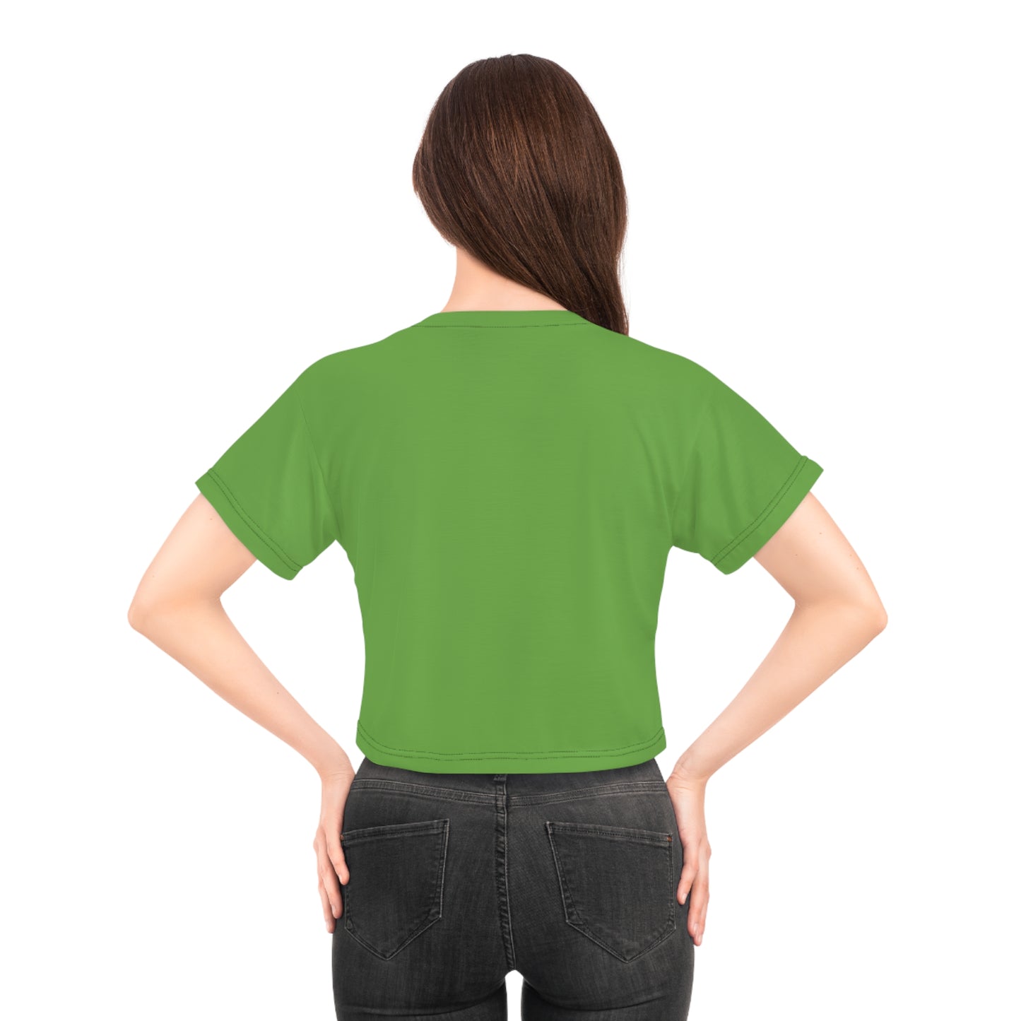 silver mofo logo low crop tee light green