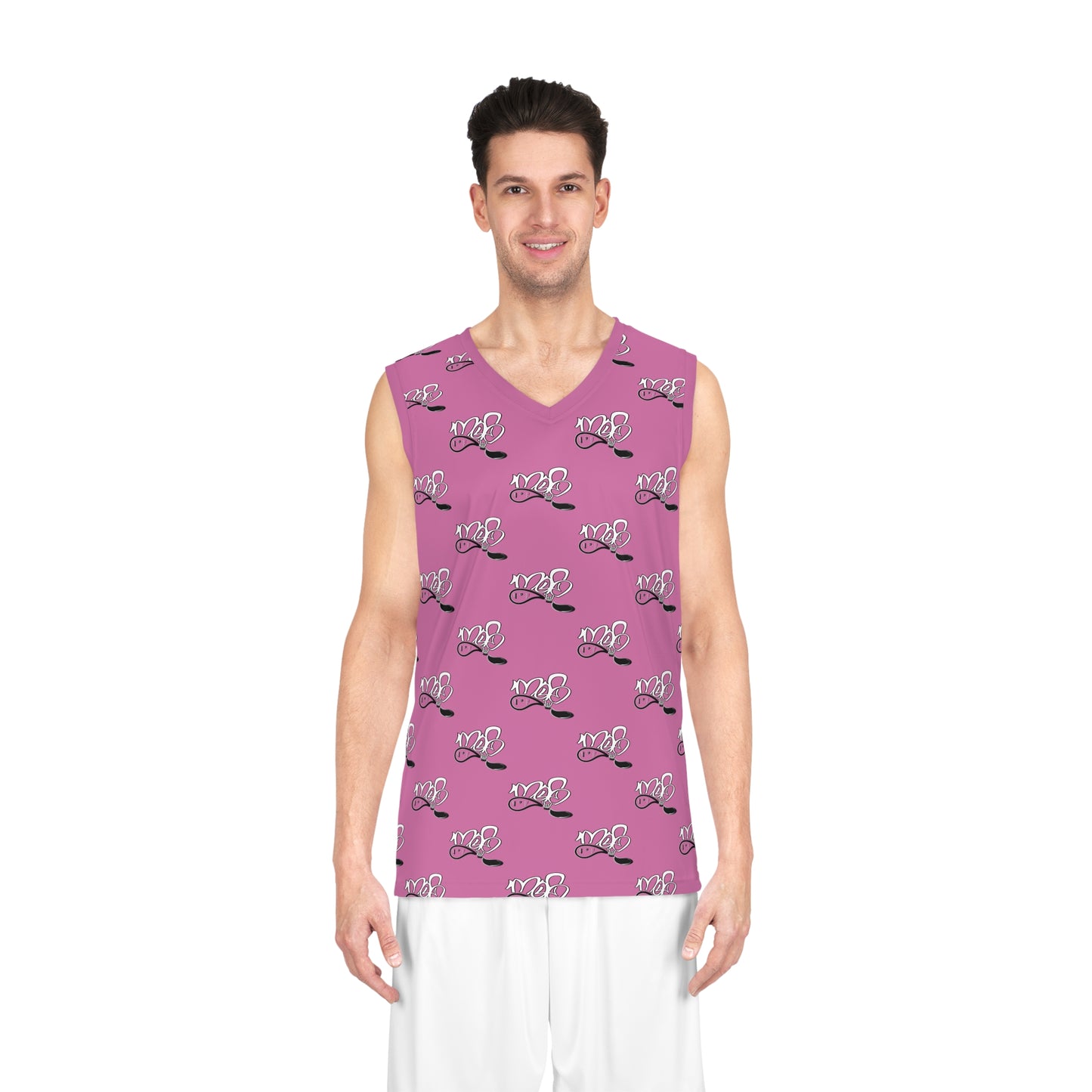 Playful Pink Basketball Jersey - AOP Design for Sports Lovers