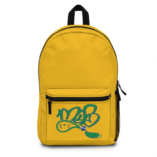 Vibrant Graffiti Backpack, Bright Yellow School Bag, Trendy Art Backpack, Gift for Students, Urban Style Rucksack