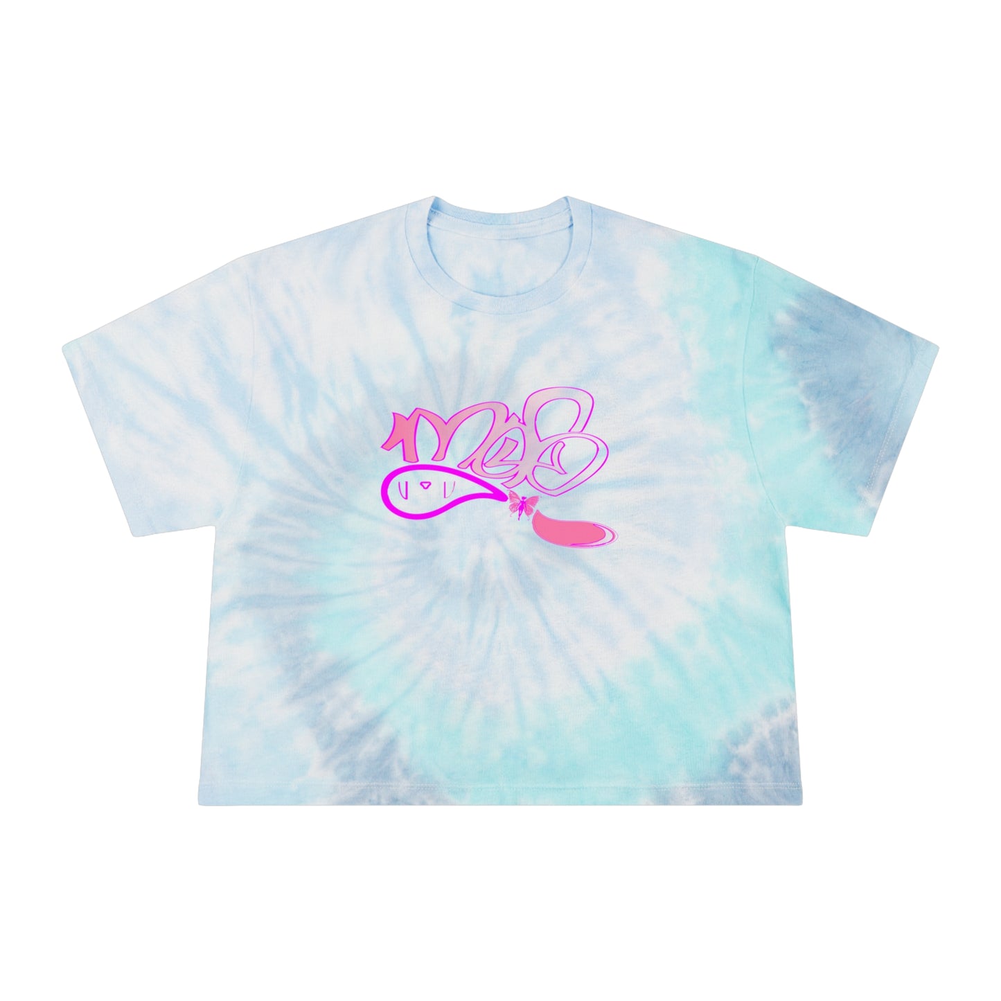 Trendy Women's Tie-Dye Crop Tee with Unique Design