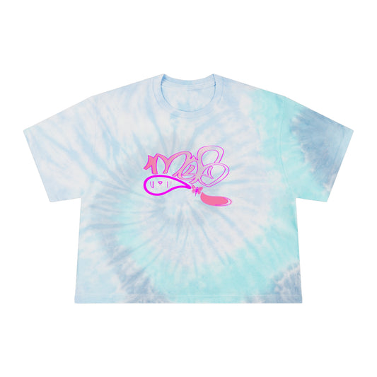 Trendy Women's Tie-Dye Crop Tee with Unique Design