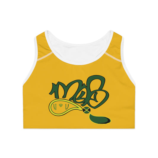 Sporty AOP Sports Bra, Athletic Wear, Fitness Gear, Workout Top, Cool Activewear, Casual Leisurewear