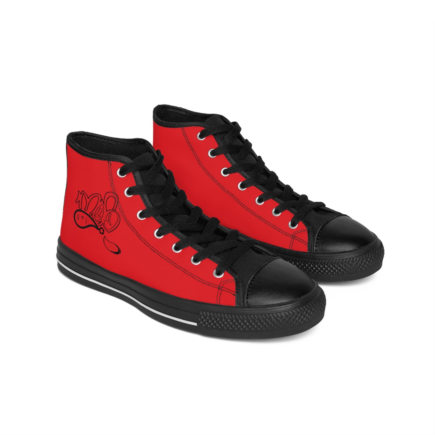 Stylish High-Top Sneakers for Trendsetters, Unique Footwear for Casual Outings, Great for Parties or Everyday Style, Versatile Red Sneakers