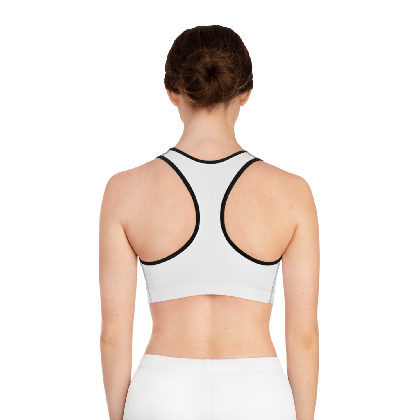 mofo gem heart logo Sports Bra white
