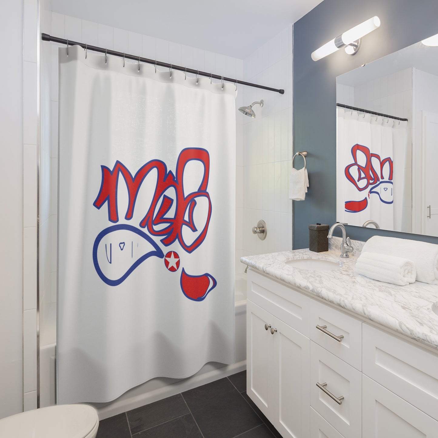 Vibrant Shower Curtain with Graffiti Design, Unique Shower Decor, Stylish Bathroom Accessory, Modern Home Gift, Cool Art for Teens, [...]