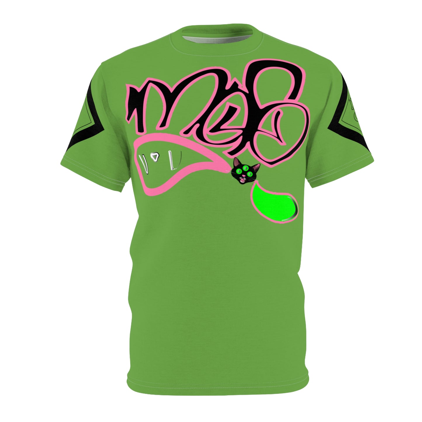 3eyed black cat mofo logo diamond combo green