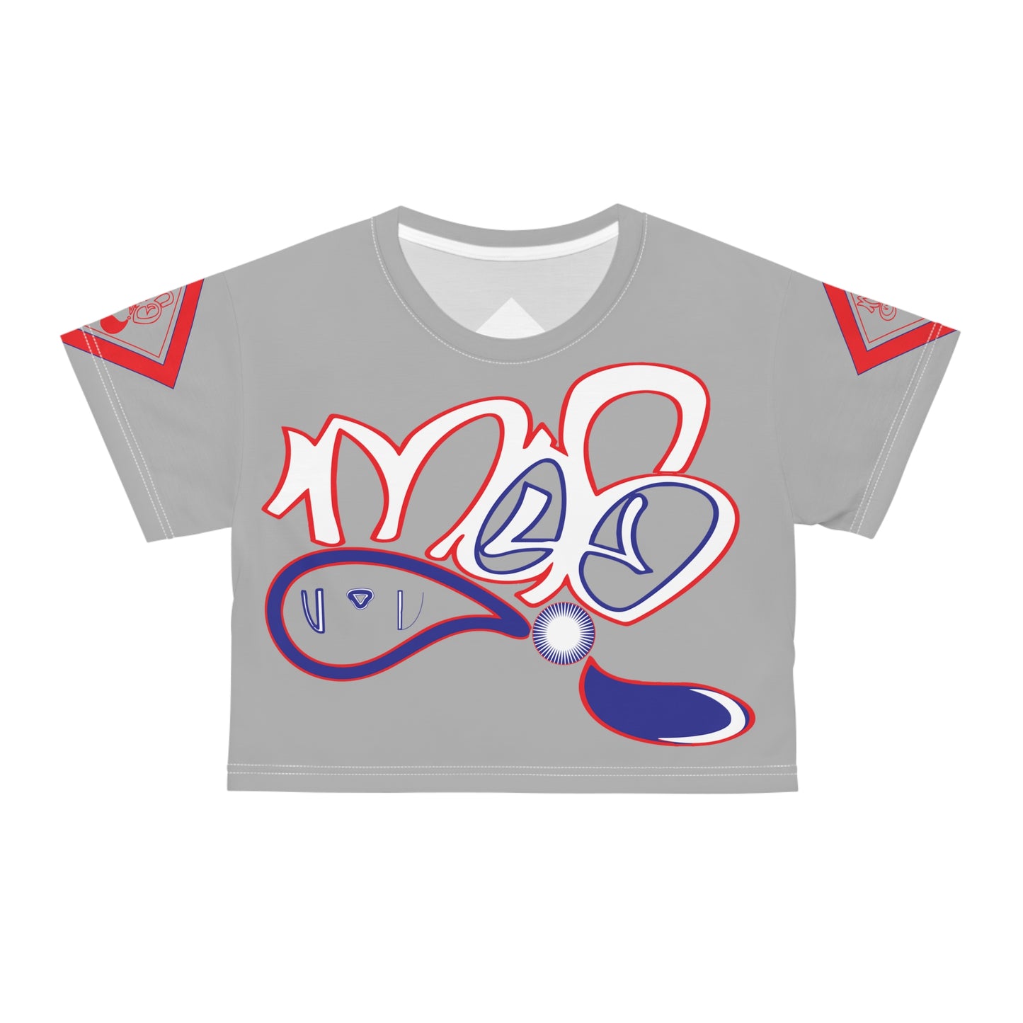 mofo usa logo diamond combo crop tee grey