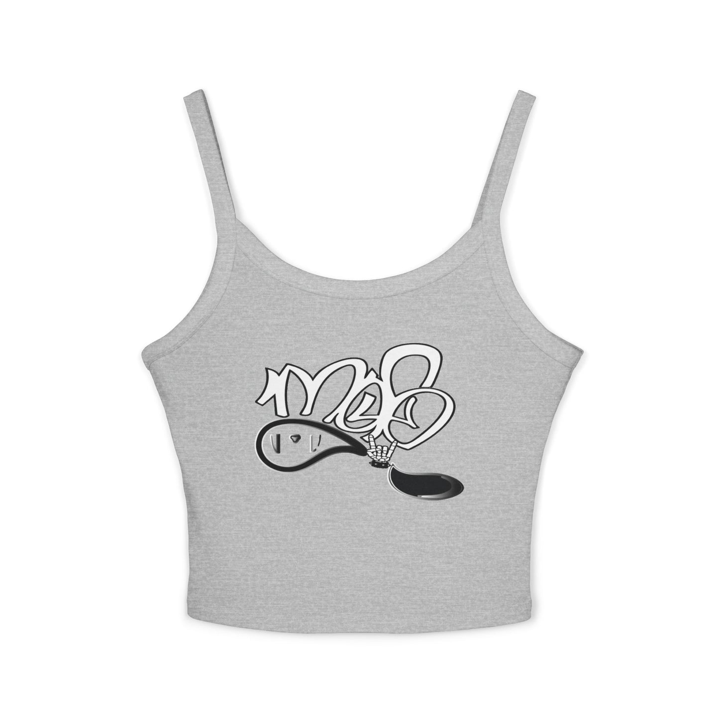 Trendy Women's Spaghetti Strap Tank Top with Playful Design