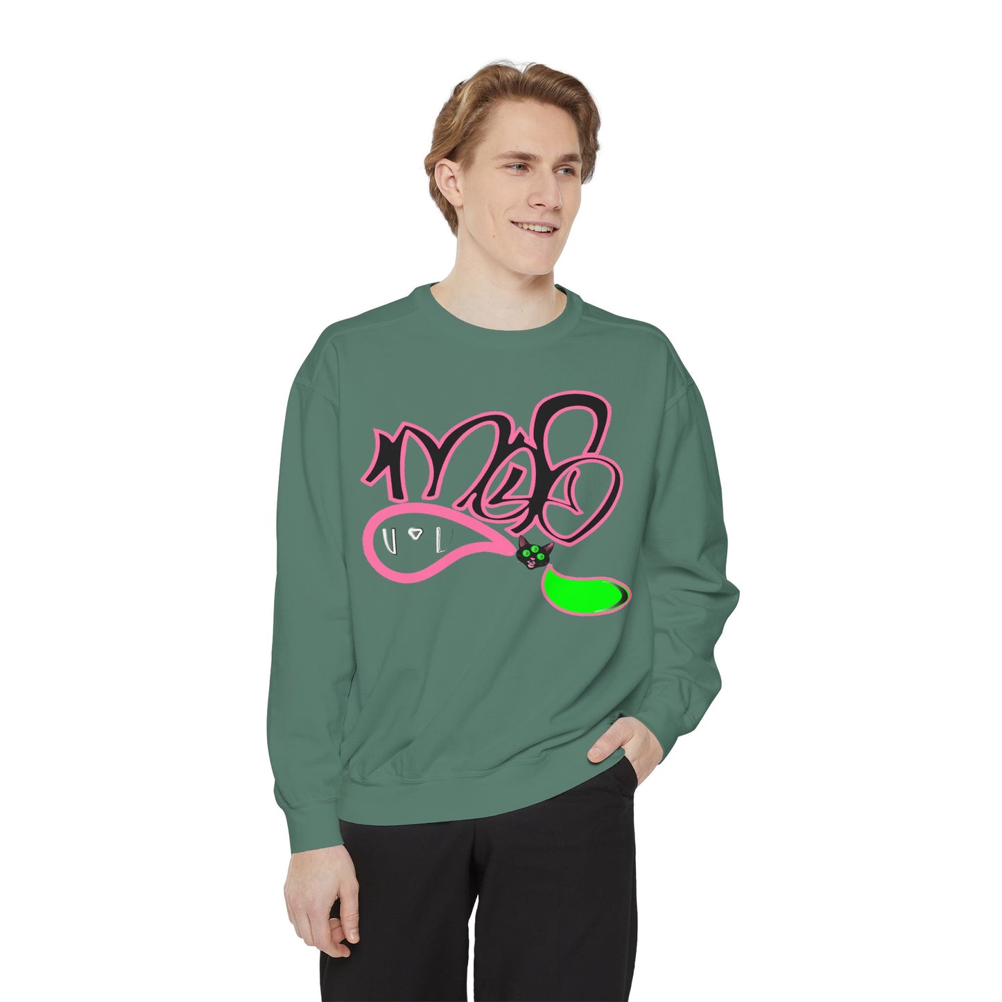 3eyed black cat mofo logo sweatshirt