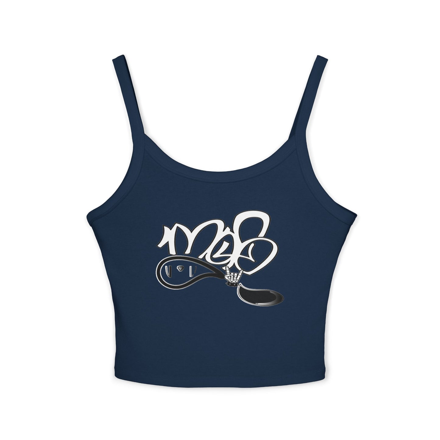 Trendy Women's Spaghetti Strap Tank Top with Playful Design