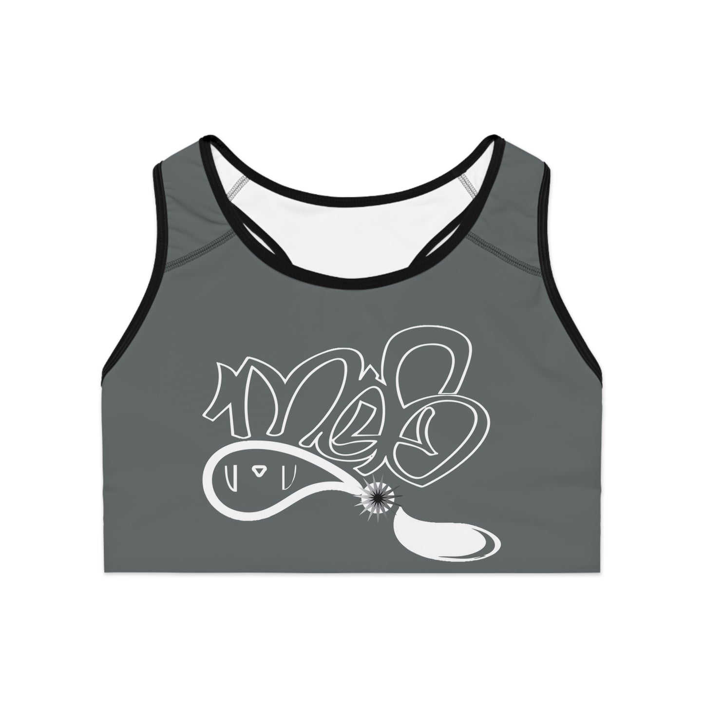 mofo 15star logo sports bra dark grey