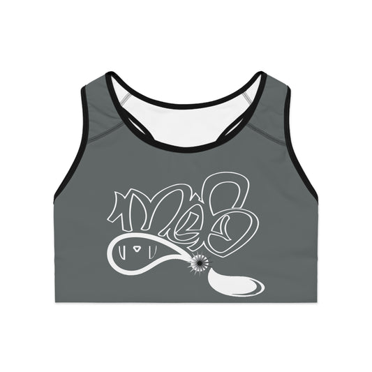 mofo 15star logo sports bra dark grey