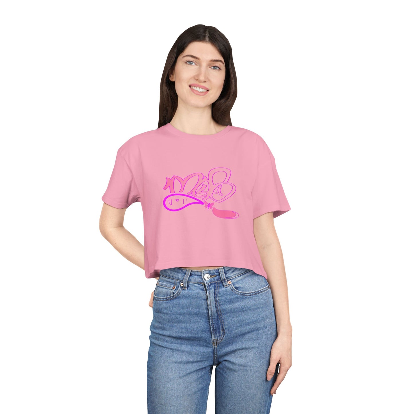 Crop Tee — mofo butterfly fairy logo