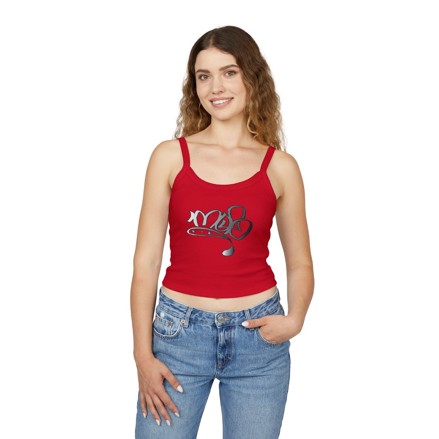 mofo logo crop tank top silver