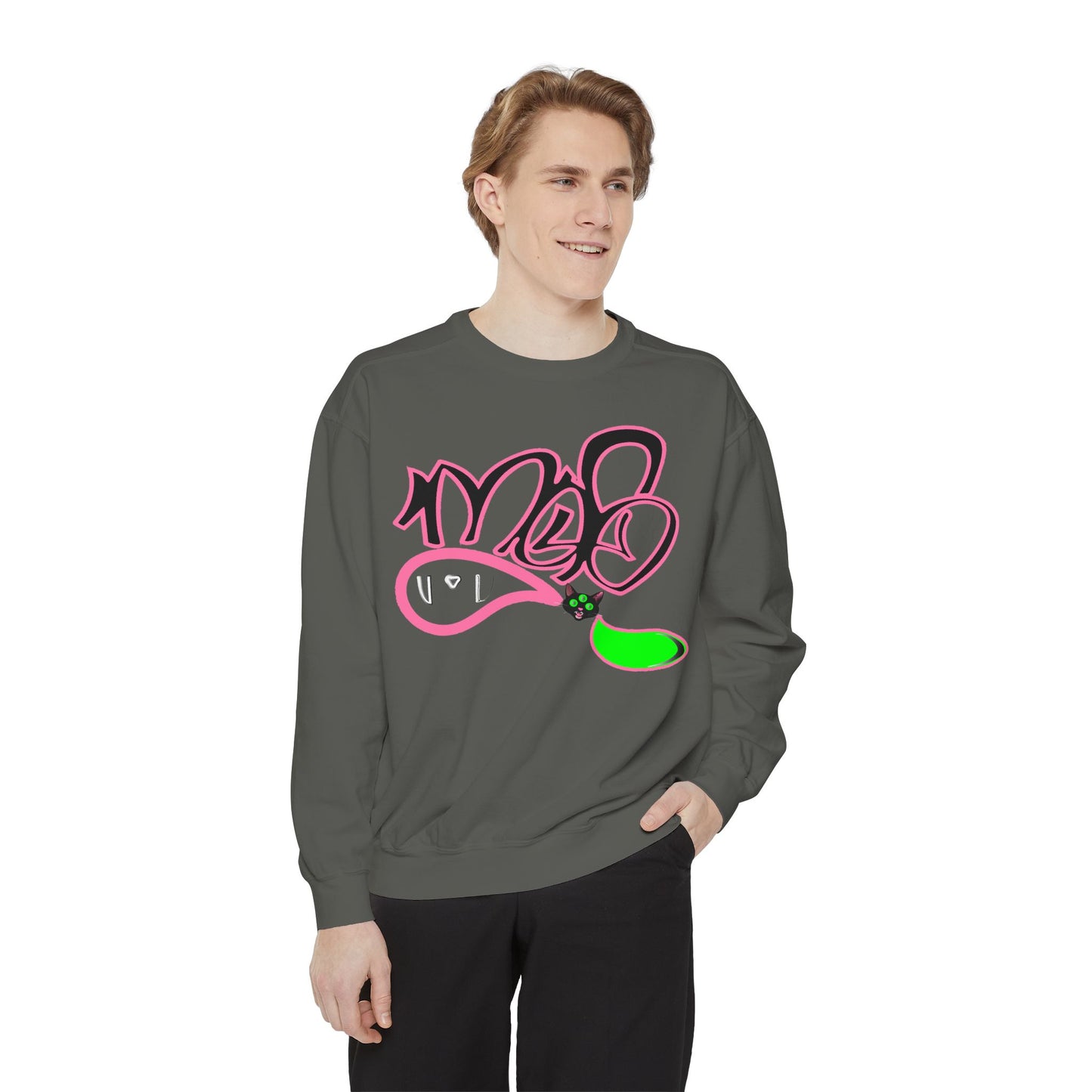 3eyed black cat mofo logo sweatshirt