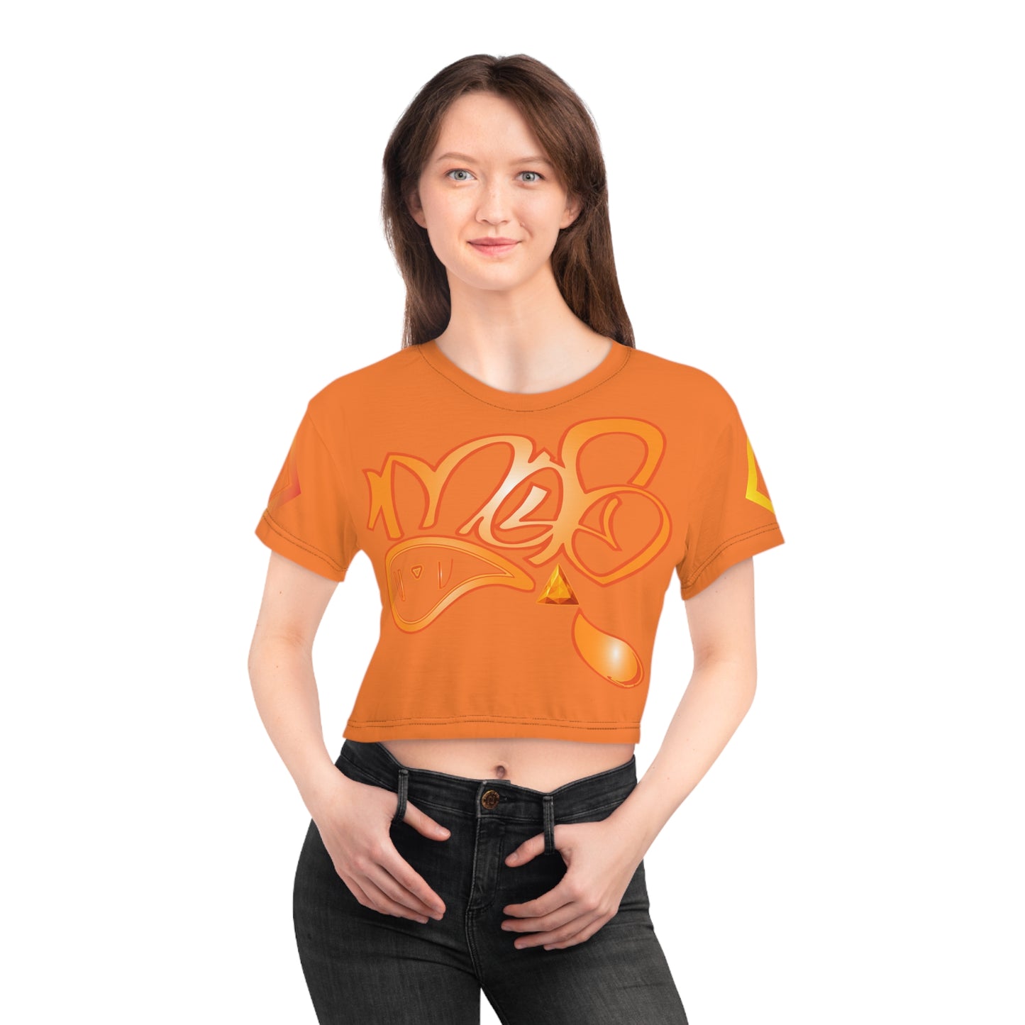 mofo fire gem logo diamond combo crop tee