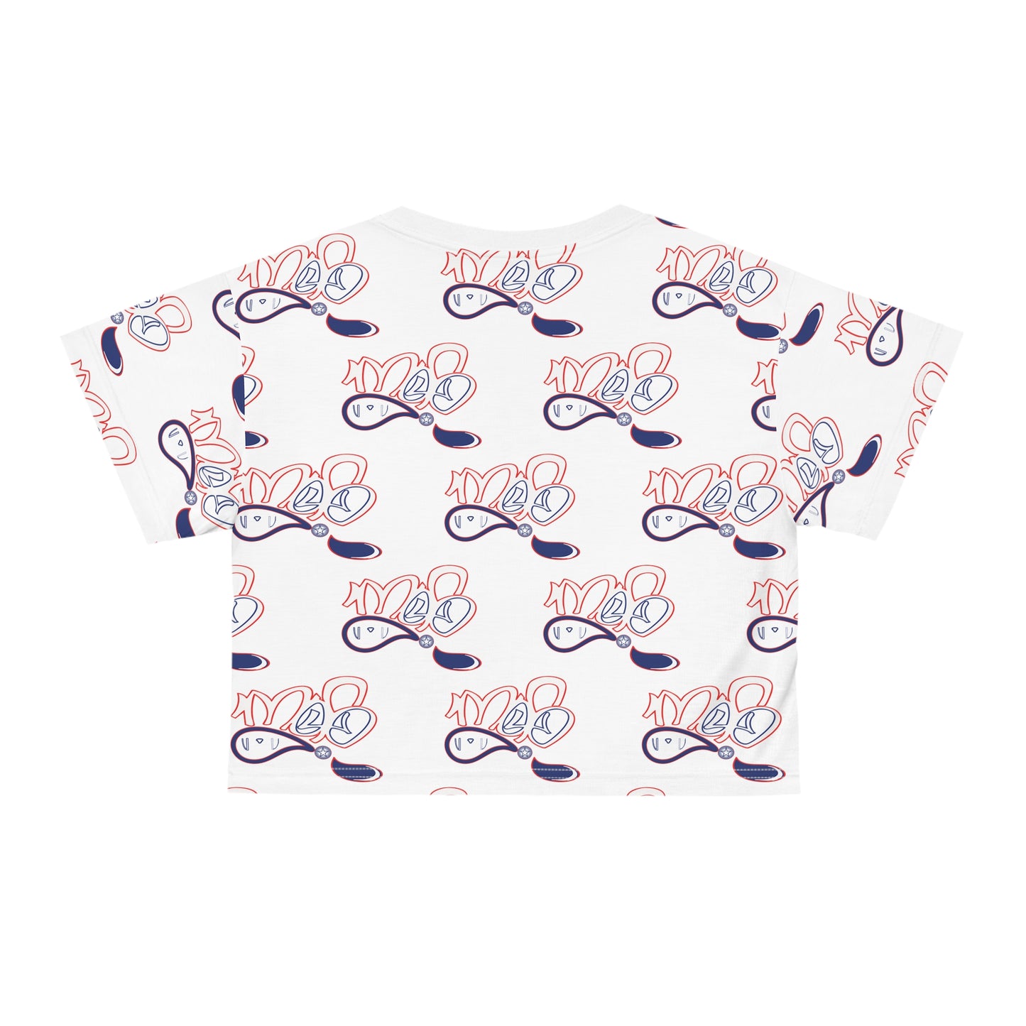 Trendy Floral Crop Tee, Graphic Crop Top, AOP Fashion Tee, Casual Summer Shirt, Gift for Her