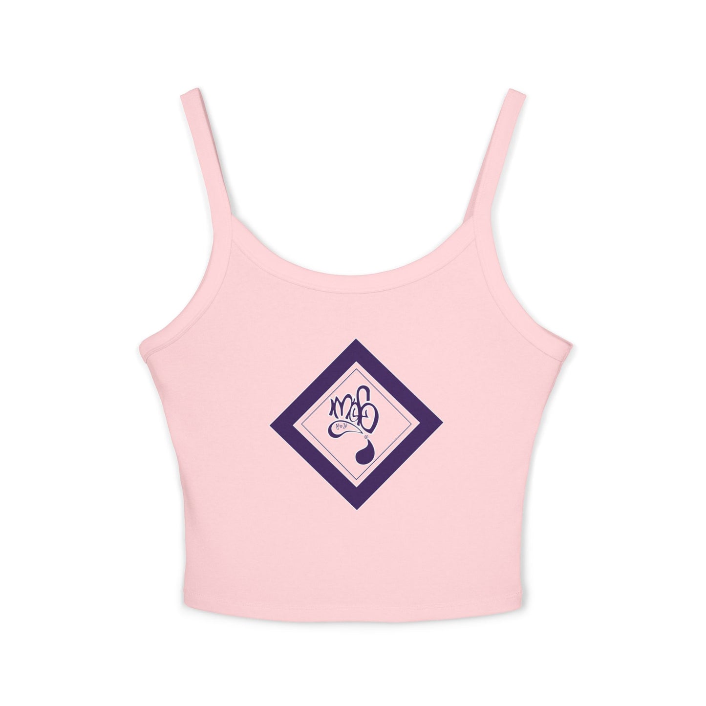 Trendy Women's Spaghetti Strap Tank Top with Stylish Graphic Design, Summer Essential, Casual Wear, Layering Piece, Festival Ready, [...]