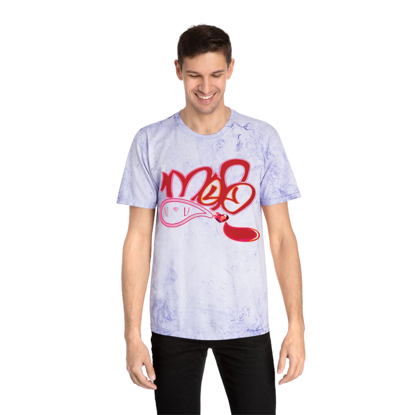 color blast unisex mofo heart gem logo