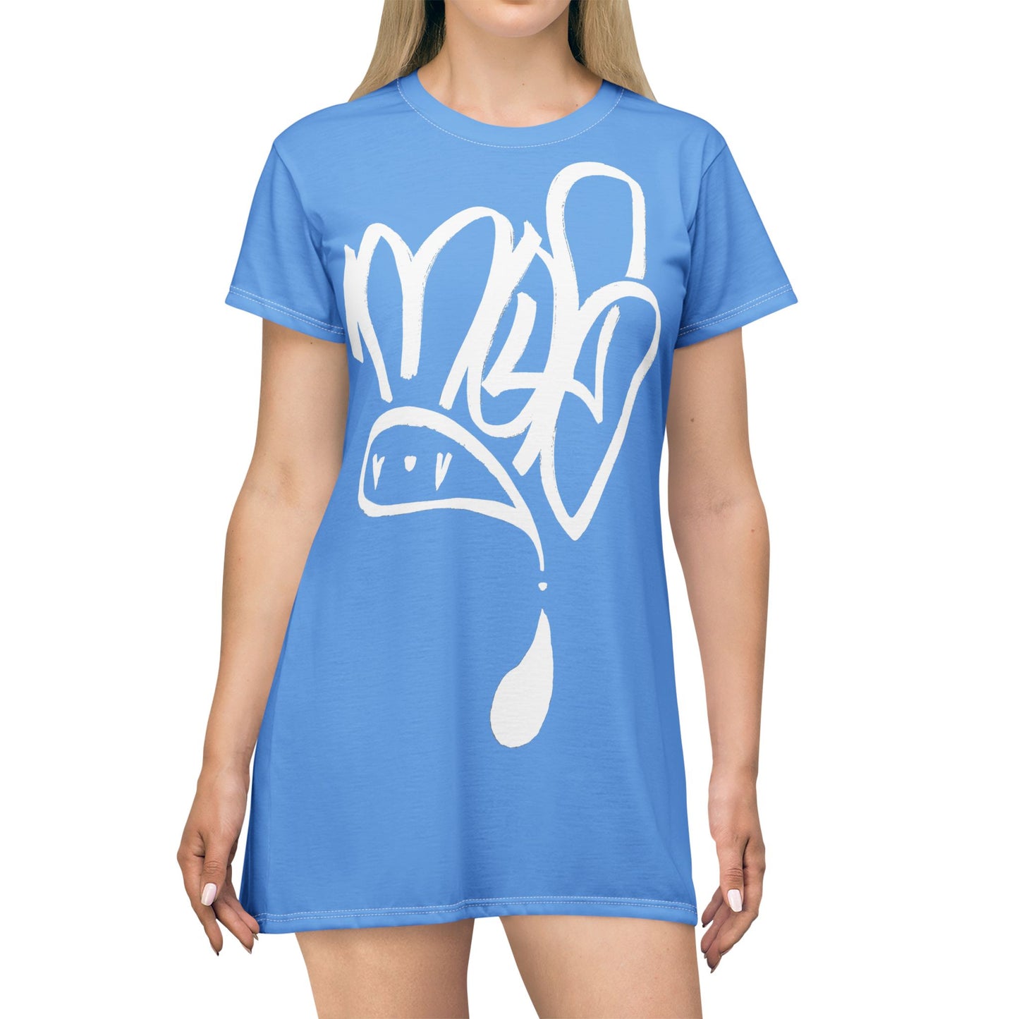 Trendy Graphic T-Shirt Dress, Casual Chic, Streetwear Style, Summer Outfit, Gift for Her, Relaxed Fit