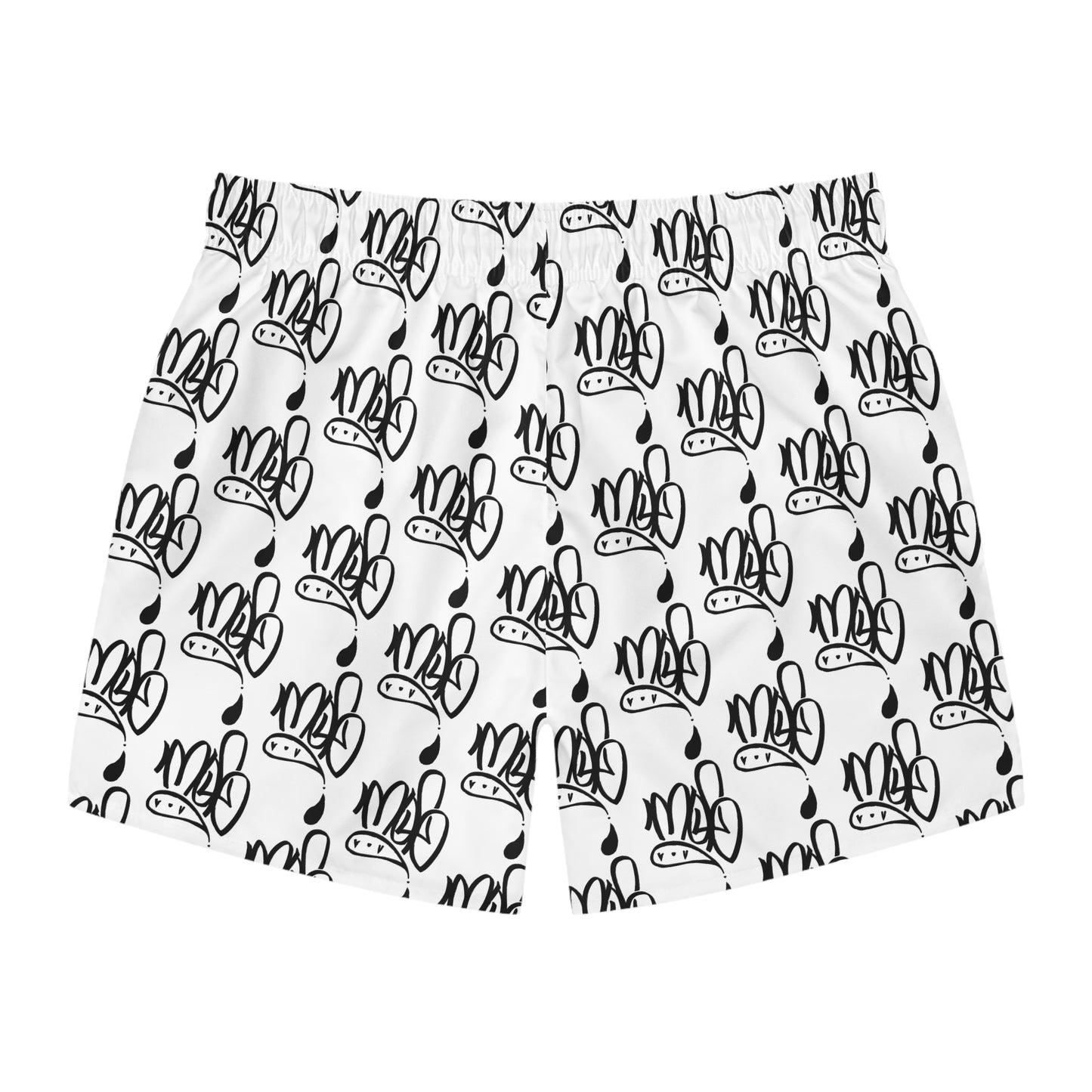 Aop mofo logo white swim shorts