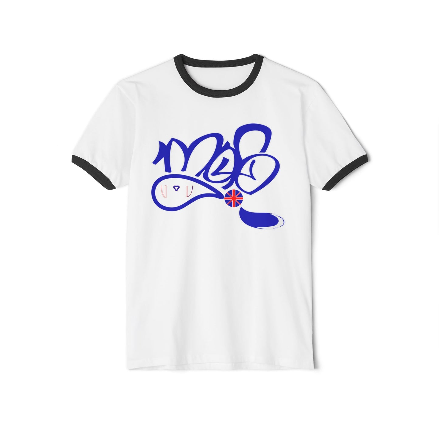 Retro Graffiti Ringer T-Shirt, Vintage Style Tee, Unisex Graphic Shirt, Casual Streetwear, Gift for Hip Hop Lovers, Everyday Wear