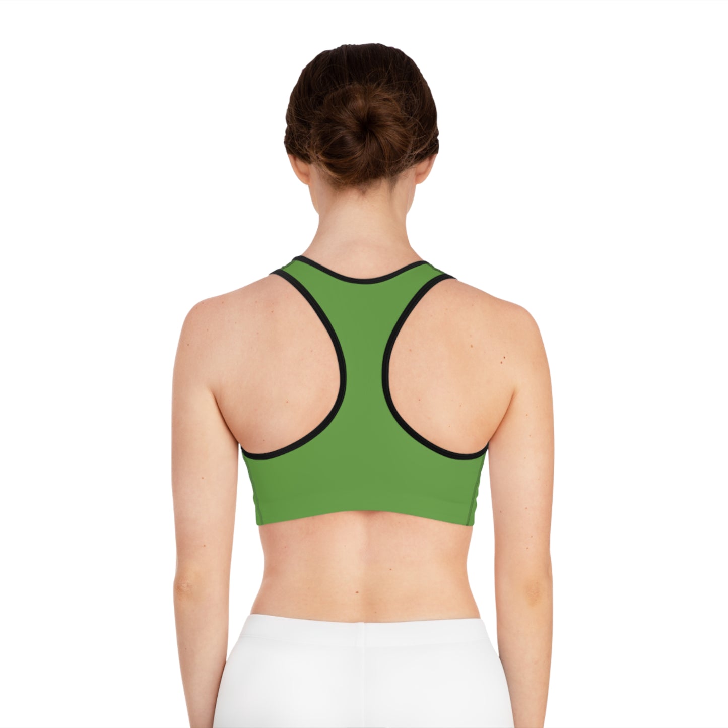 Green Sports Bra with Unique Design for Activewear, Fitness, Gym, Yoga, Sports Enthusiasts