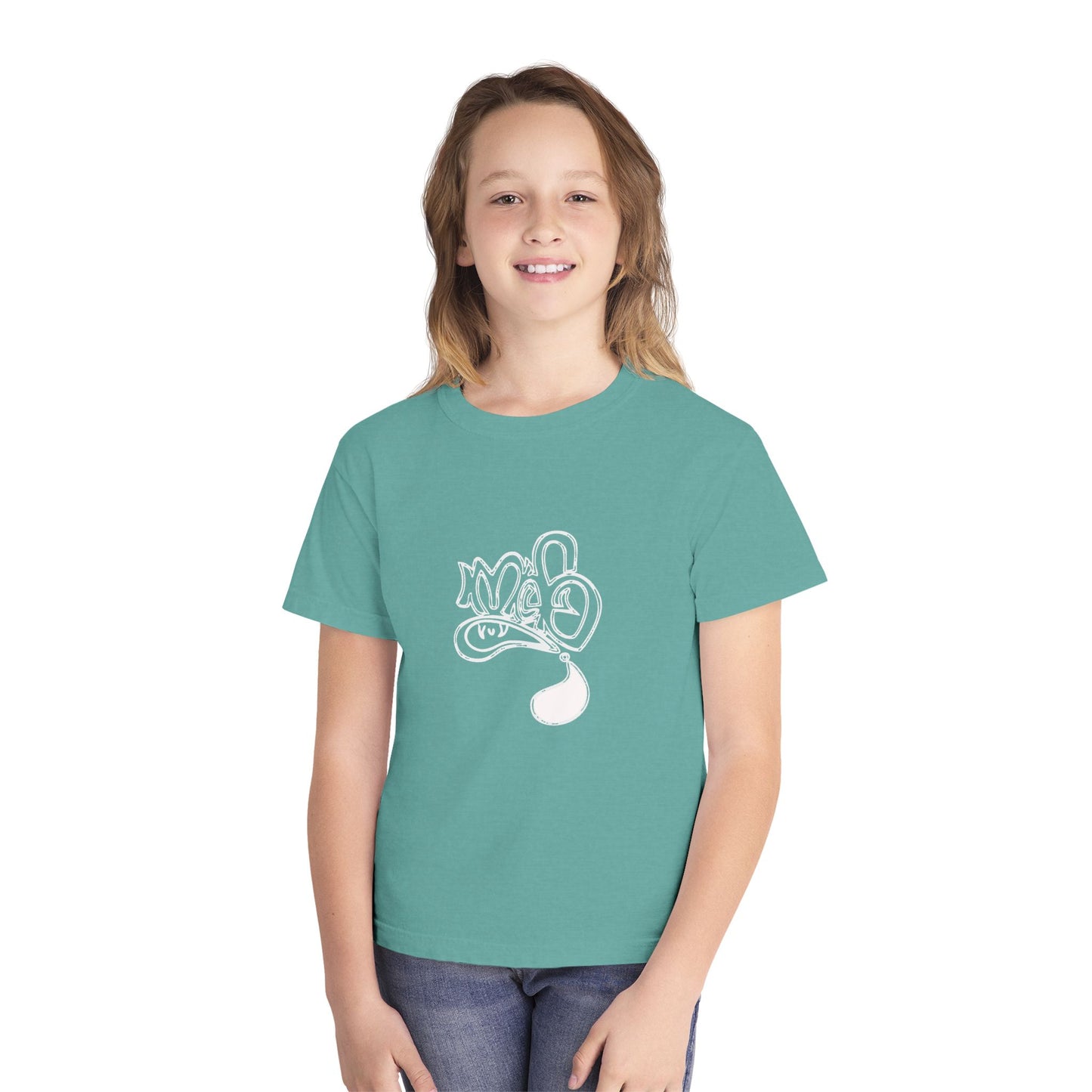 Youth Midweight Tee with Artistic Design, Comfortable Stylish Youth Shirt, Summer Wear, Gift for Kids, Casual Outfit