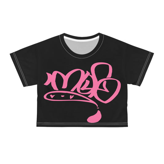 Pink mofo logo crop tee