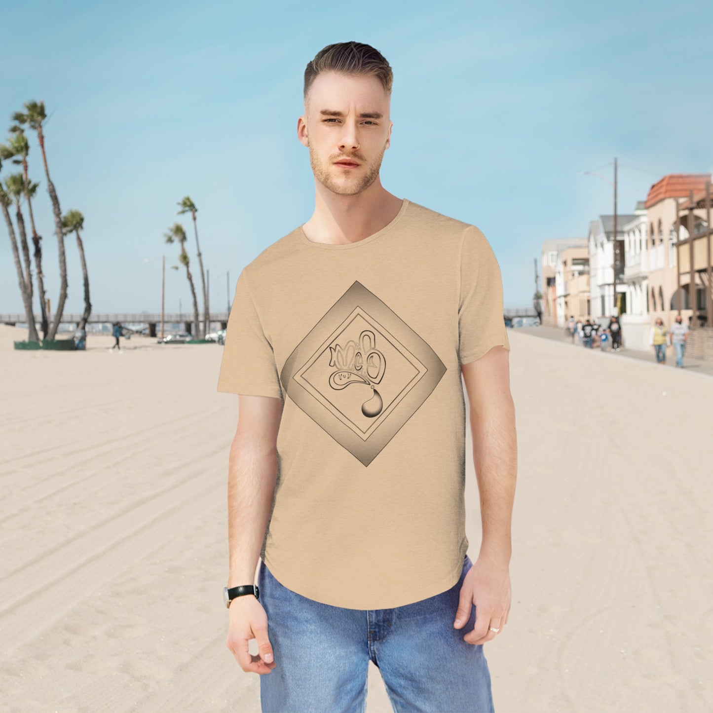 Mofo diamond silver mens curved hem