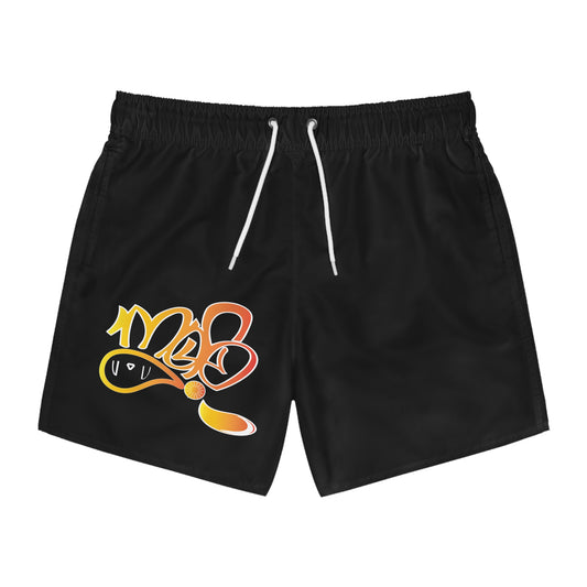 Stylish Swim Trunks with Graffiti Design, Trendy Beach Shorts, Summer Swimwear, Perfect for Pool Parties, Men’s Swimwear