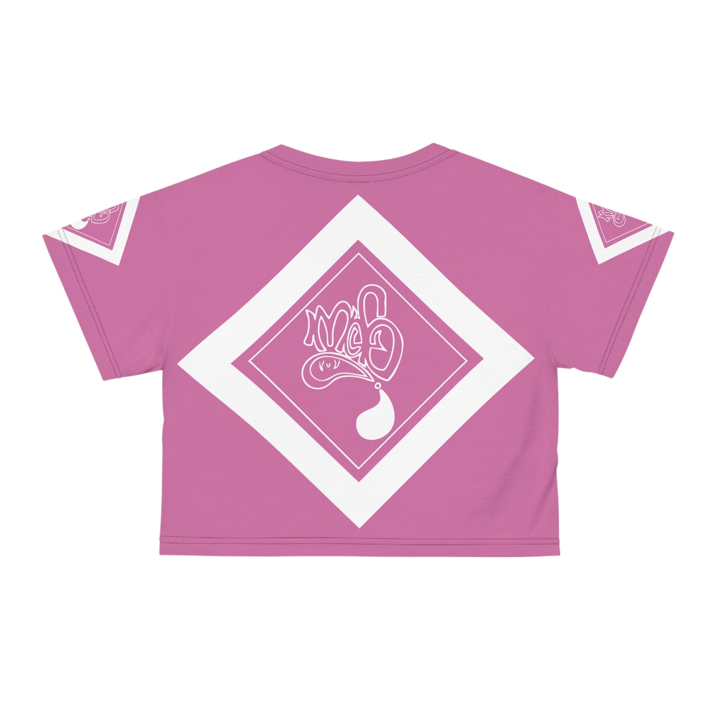 mofo 15star logo diamond combo crop tee pink