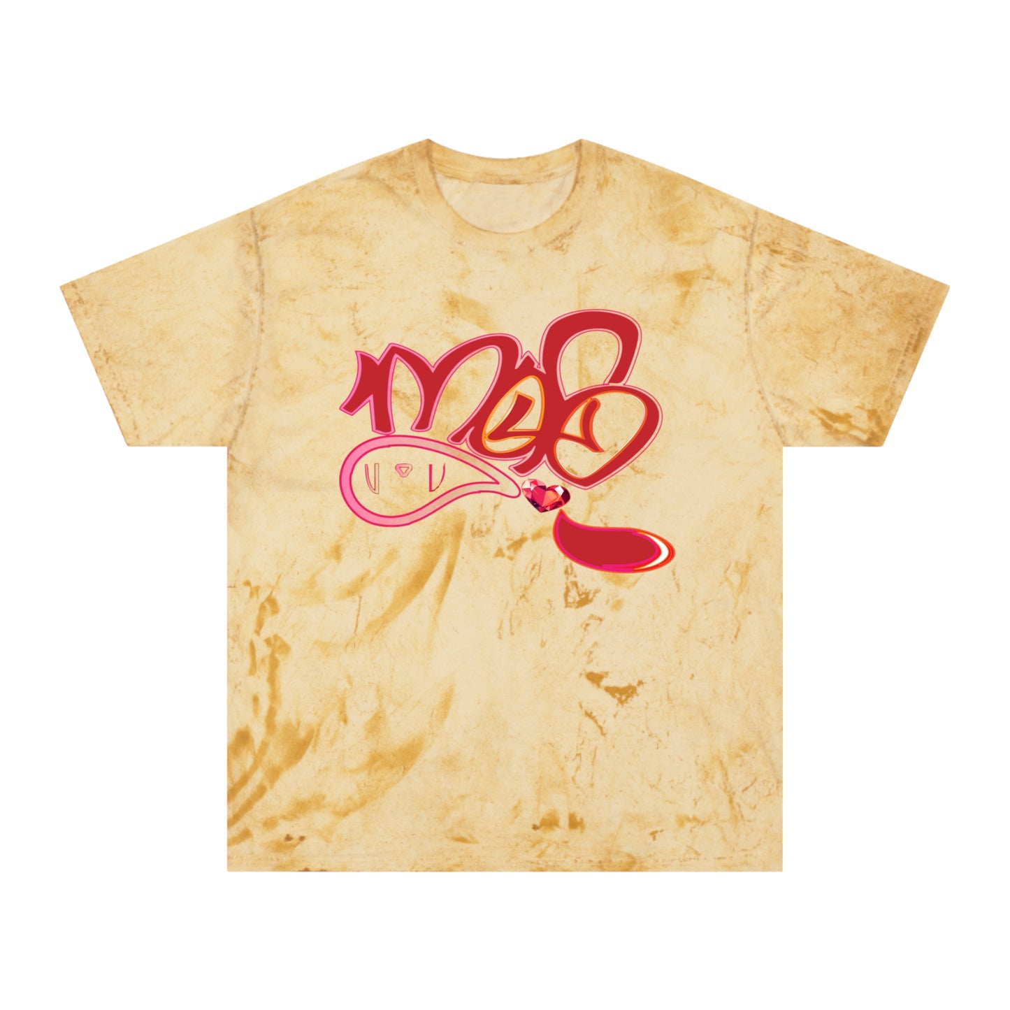 color blast unisex mofo heart gem logo