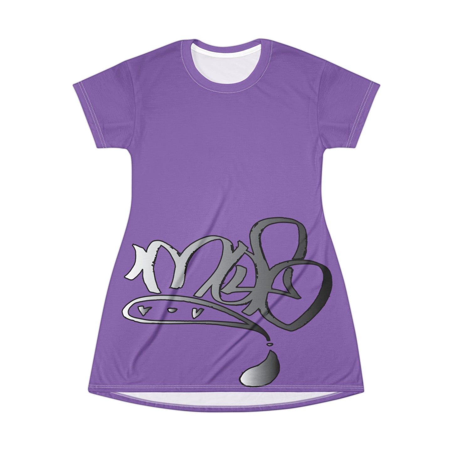 silver mofo logo low T-shirt dress violet