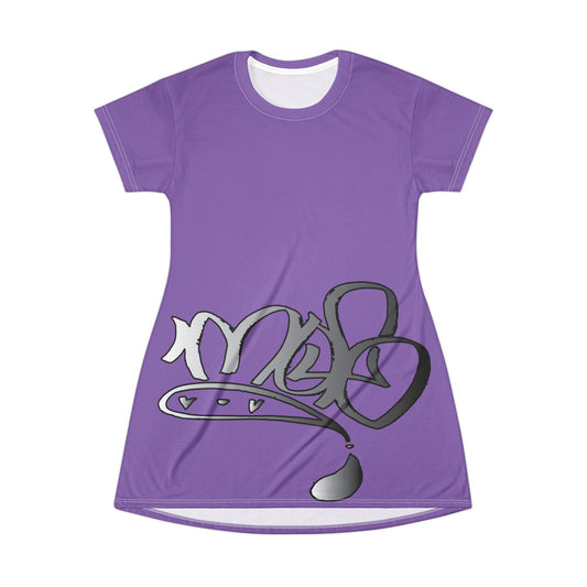 silver mofo logo low T-shirt dress violet