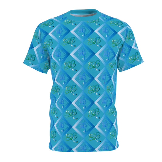 Copy of Trendy Unisex AOP Tee - Blue Diamond Floral Design, Casual Wear, Gift for Him or Her, Summer Style, Unique Fashion