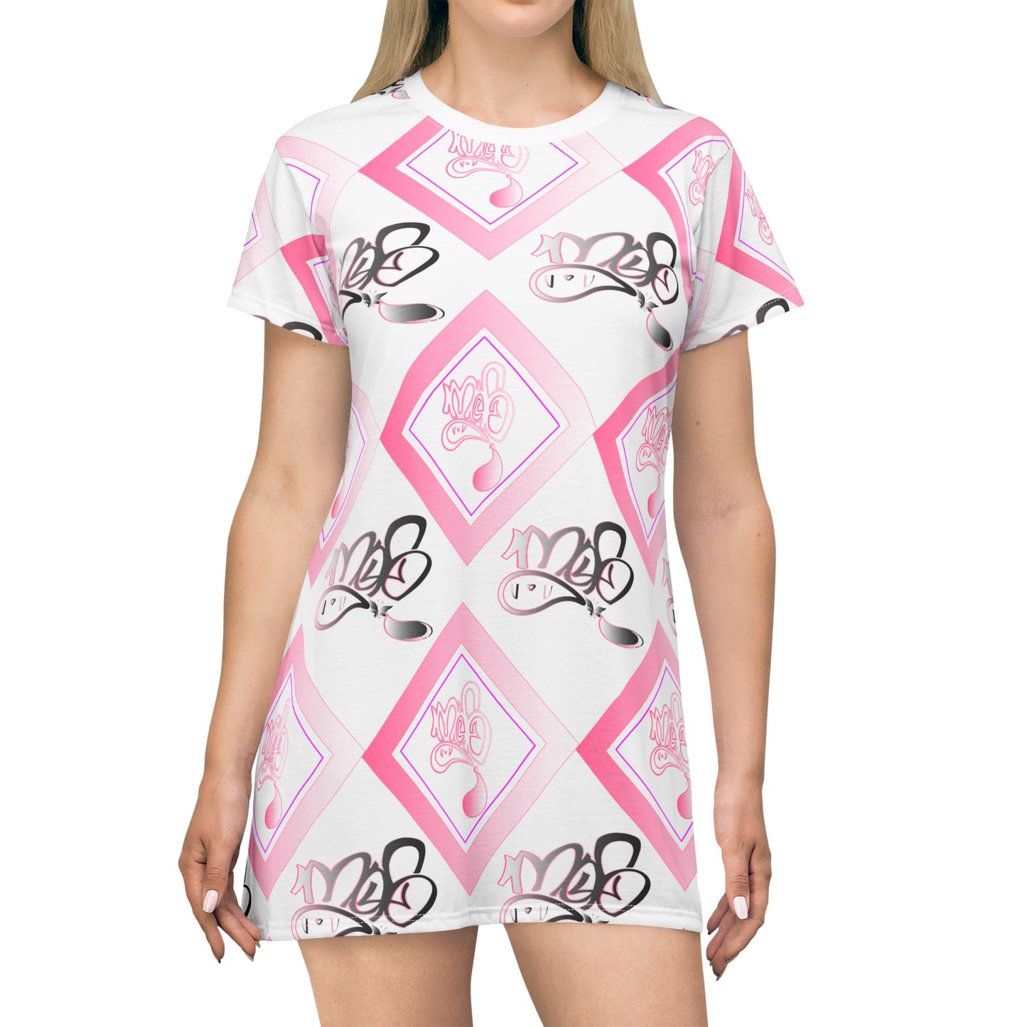 Sharp butterfly diamond mofo logo combo tshirt dress