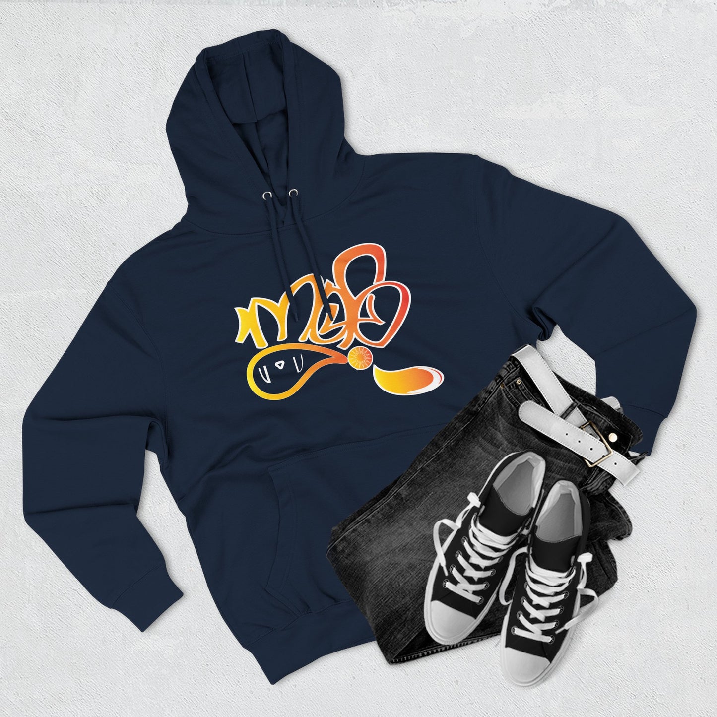Vibrant Three-Panel Fleece Hoodie, Cozy Streetwear, Graphic Hooded Sweatshirt, Casual Pullover, Perfect for Gifts and Everyday Wear