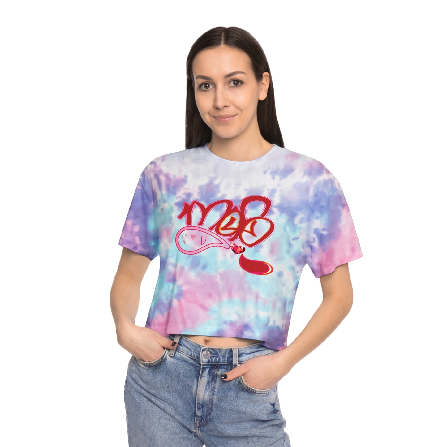 Tie-Dye Crop Tee mofo gem heart logo