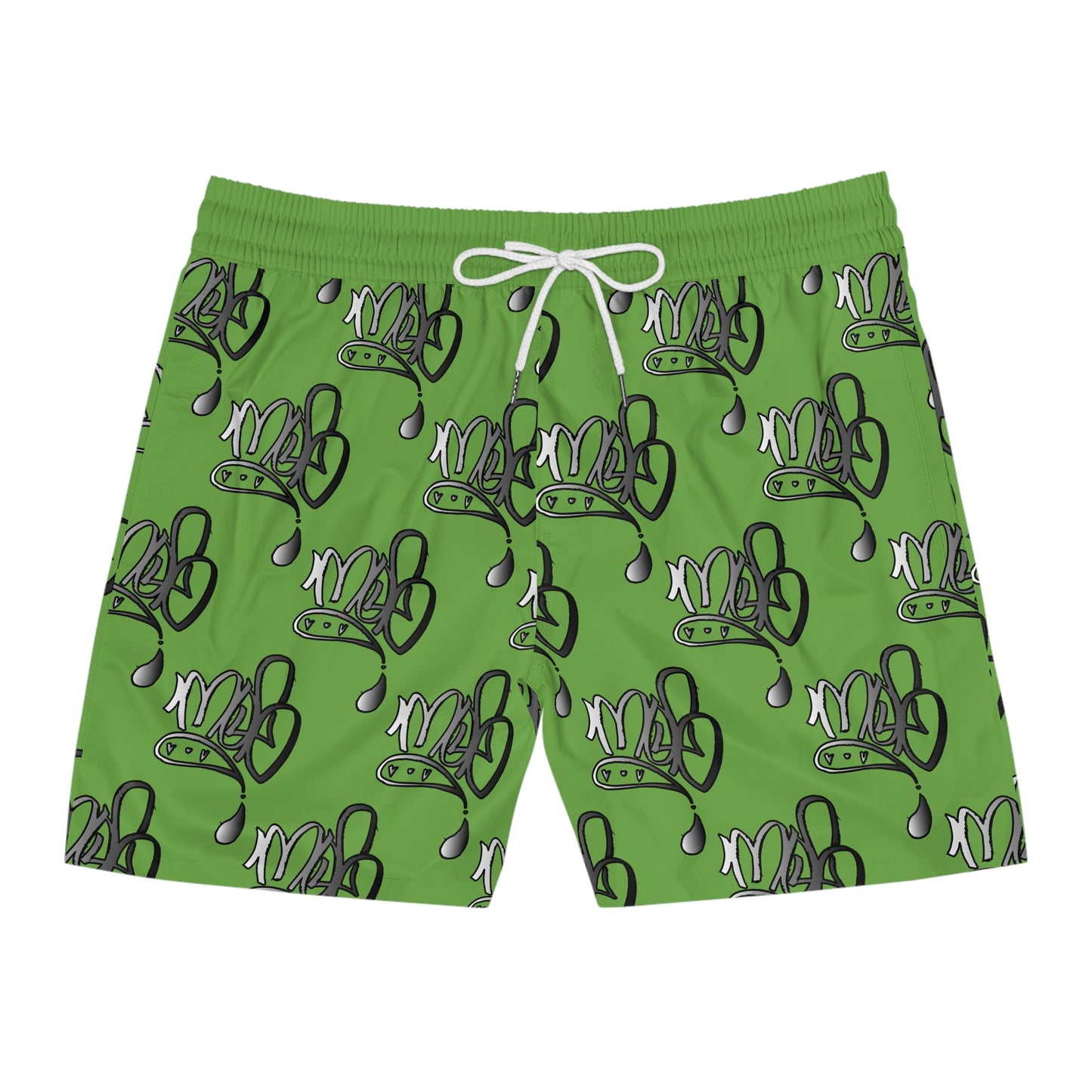 Aop mofo logo silver light green swim shorts