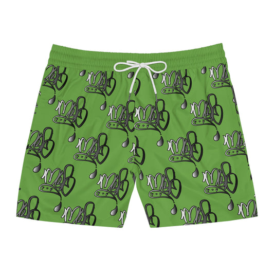 Aop mofo logo silver light green swim shorts