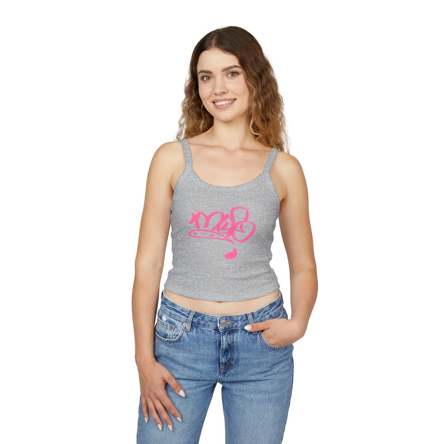 mofo logo crop tank top pink
