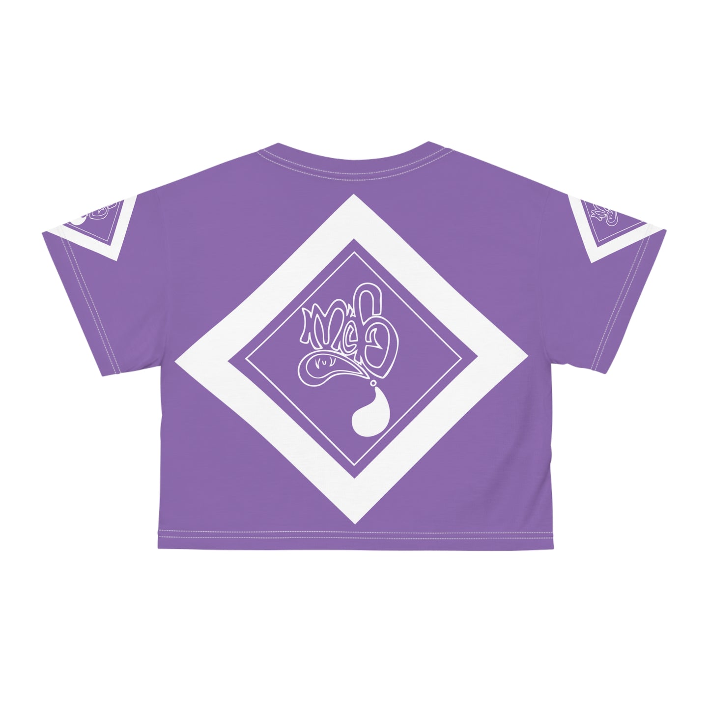 mofo 15star logo diamond combo light purple crop tee