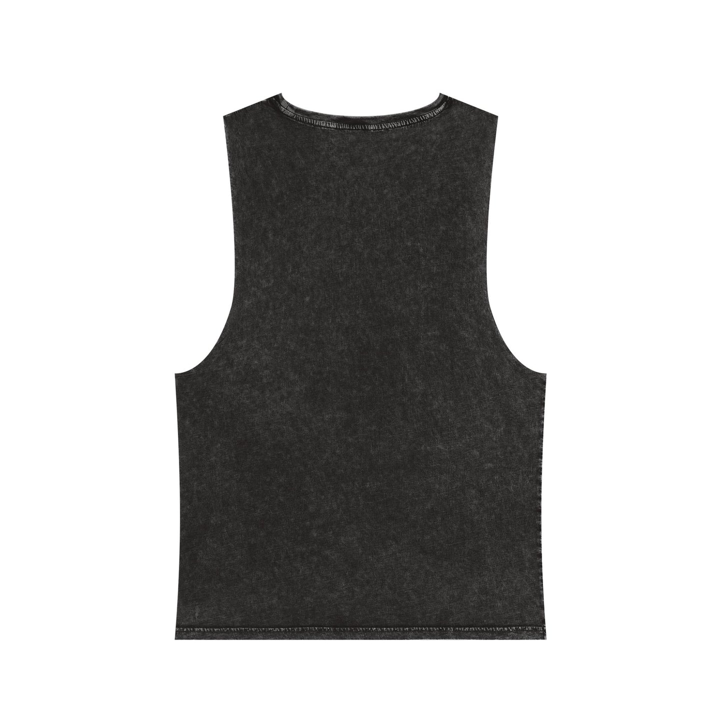 white mofo logo -Stonewash Muscle Tee with White Tag Script