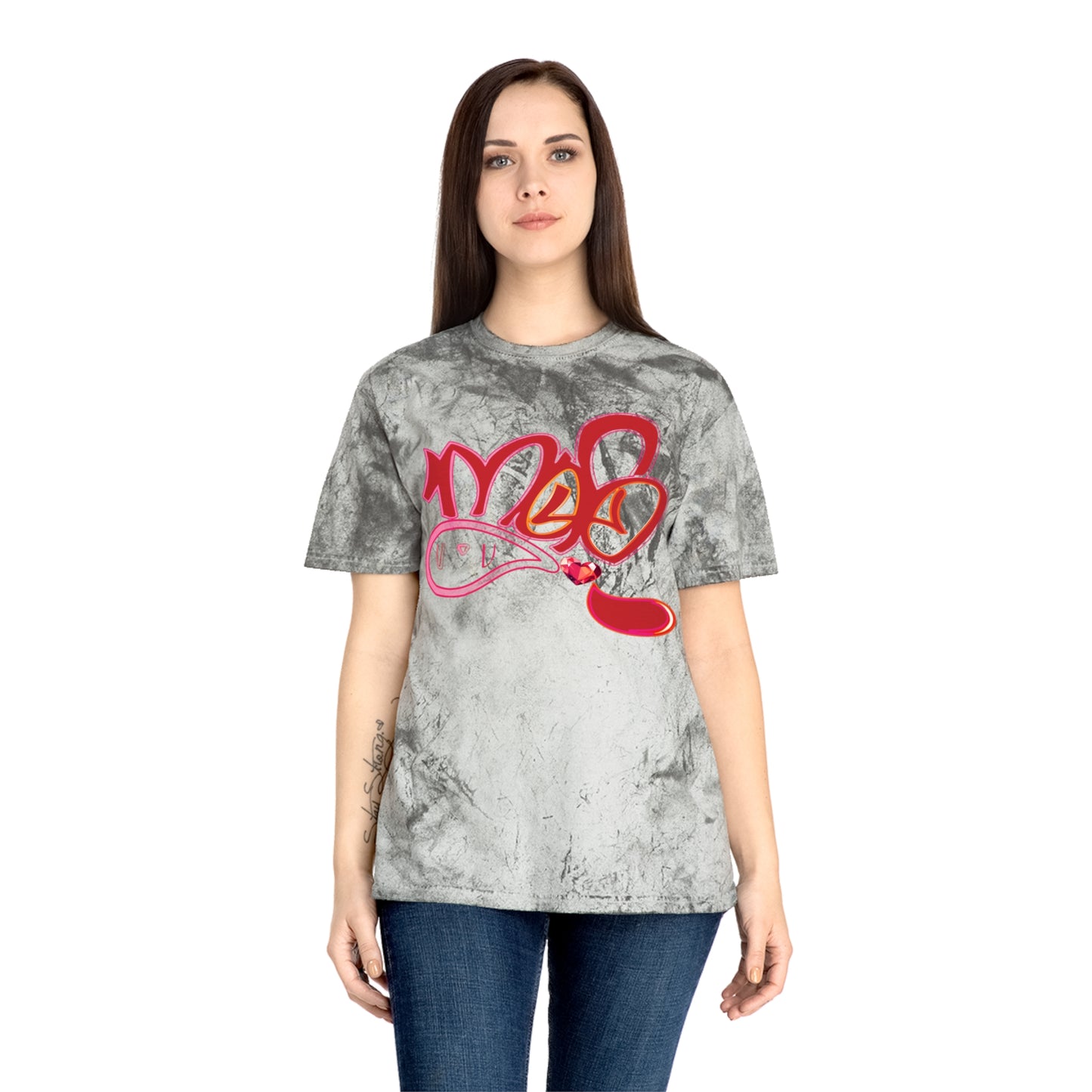 color blast unisex mofo heart gem logo