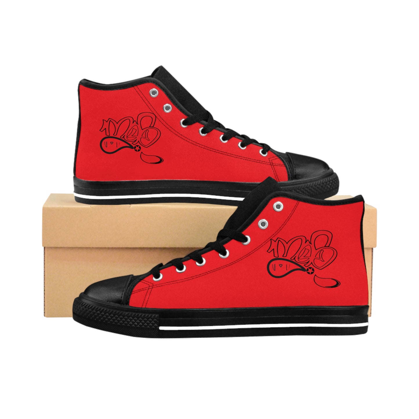 Stylish High-Top Sneakers for Trendsetters, Unique Footwear for Casual Outings, Great for Parties or Everyday Style, Versatile Red Sneakers