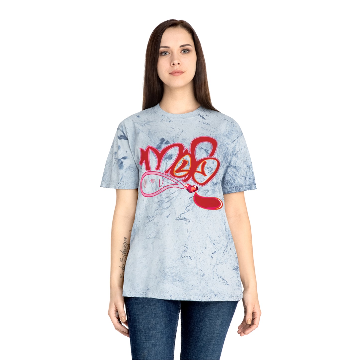 color blast unisex mofo heart gem logo