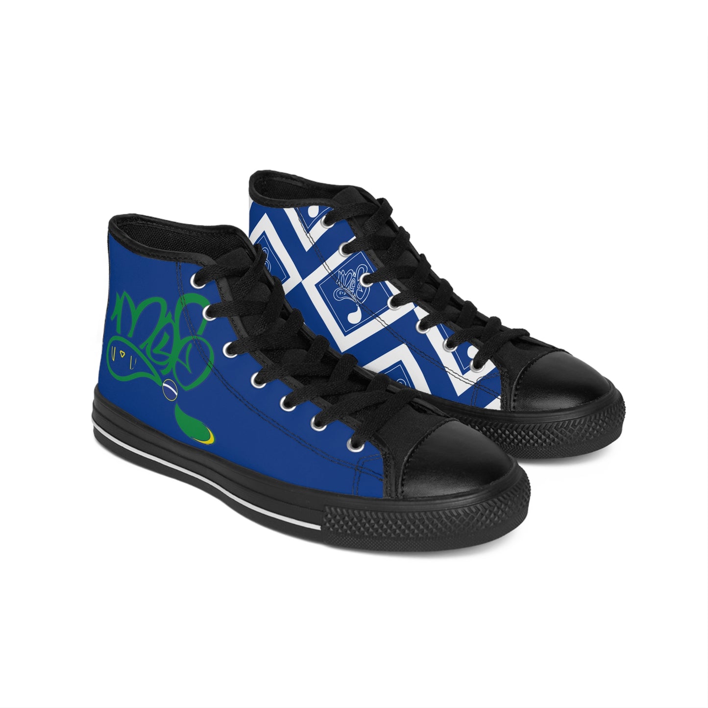 Stylish High-Top Sneakers, Unique Casual Footwear, Graffiti-Inspired Kicks, Gifts for Sneaker Lovers, Modern Streetwear Shoe