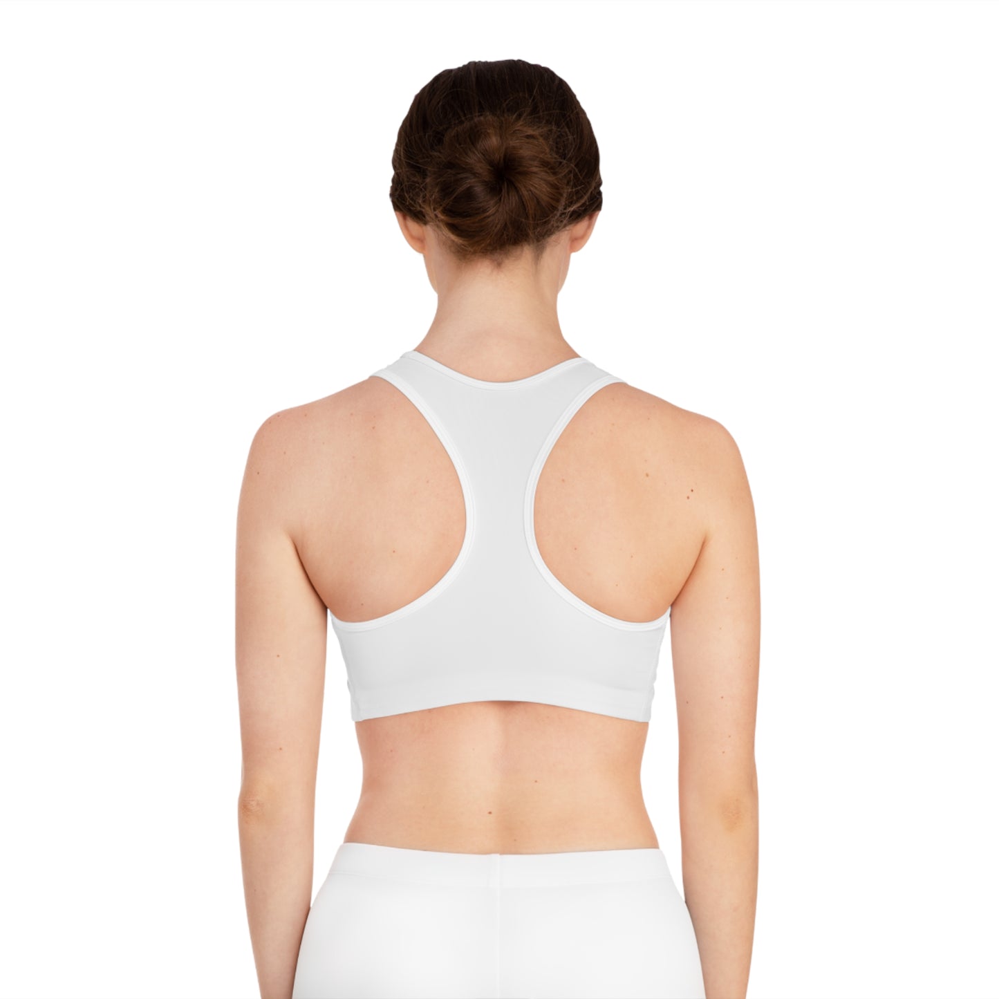 mofo gem heart logo Sports Bra white