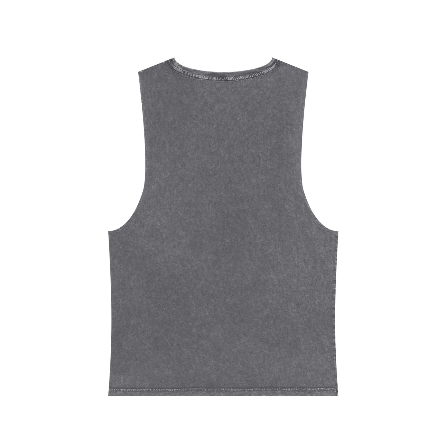 white mofo logo -Stonewash Muscle Tee with White Tag Script